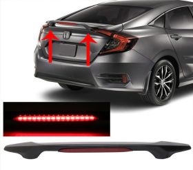 2016-2018 Honda Civic 4DR Sedan OE Style Trunk Spoiler With LED Break Light ABS - AST-HC164OELE-A