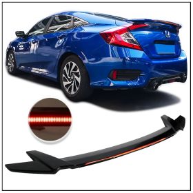 2016-2018 Honda Civic Sedan Long LED Style Trunk Spoiler Gloss Black ABS - ASTL-HC1642OE-GBK