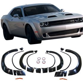 2015-2019 Dodge Challenger HellCat Fender Flares Demon Style Unpainted Polypropylene - BFD-DCHALL15HC-4P