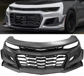 2016-2018 Chevrolet Camaro 1LE Style Front Bumper Cover Unpainted Black Polypropylene - BKP-CC161LE-PP