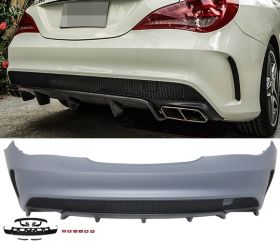 2013-2016 Mercedes CLA W117 AMG Style Rear Bumper Polypropylene - BKP-MBW117AMG-R