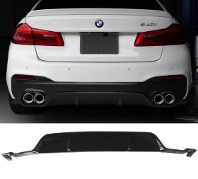 2017-2018 BMW 5-Series G30 Sedan 3D Style Rear Bumper Lip Diffuser Glossy Black - BLD-BG30MT3D-GBK