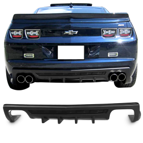 2010-2013 Chevrolet Camaro ZL1 Style Super Design Shark Fins Rear Bumper Diffuser Cover - BLD-CC10ZL1IK-PP