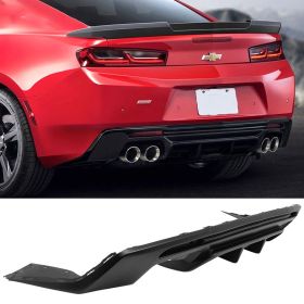 2016-2018 Chevrolet Camaro Rear Bumper Lip Diffuser Quad Exhaust Matte Black - BLD-CC16ZL1IK-MBA