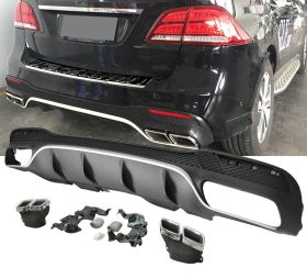 2016-2018 Mercedes GLE AMG Style Rear Diffuser Kits Black Polypropylene - BLD-MBGLE16AMG-PP