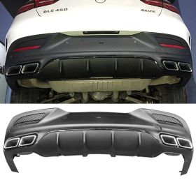 2016-2018 Mercedes GLE Coupe AMG Style Rear Diffuser Kits Black Polypropylene - BLD-MBGLE16CAMG-PP