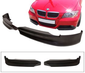 2005-2008 BMW E90 Front Bumper Lip OEM Sytle Poly-Urethane - BLF-BE902P-PU