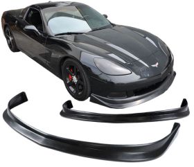 2005-2013 Chevy Corvette C6 Base ZR1 Polyurethane Front Bumper Lip - IKN-BLF-CCORV06V-PU