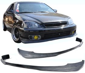1999-2000 Honda Civic HB/2DR/4DR EVO Polyurethane Front Bumper Lip - IKN-BLF-HC99RA-PU