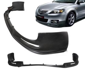 2004-2006 Mazda 3 4DR Front Bumper Lip S-type Poly-Urethane - BLF-MAZ304DS-PU