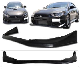 2008-2012 Mitsubishi EVO X Front Bumper Lip J-Style Poly-Urethane - BLF-MEVO10J-