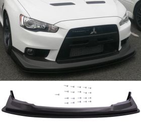 2008-2015 Mitsubishi EVO X Type-V Polyurethane Front Bumper Lip - IKN-BLF-MEVO10VTX-PU
