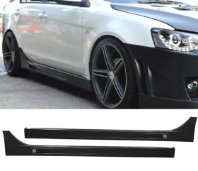 2008-2015 Mitsubishi Lancer FQ Polypropylene Side Skirts - IKN-BLK-ML08FQ-S