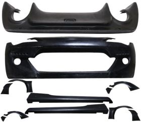 2013-2016 Toyota 86 Front Bumper + Rear Diffuser + Side Skirt + Fender - BLK-SFRS13GR2-FRP