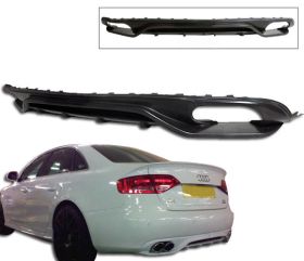 2009-2011 Audi A4 Rear Bumper Lip Diffuser Type-A Poly-Urethane - BLR-AA409A-PU