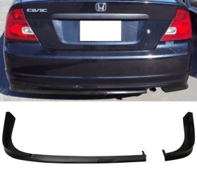 2001-2003 Honda Civic Coupe TR Style Rear Bumper Lip Polyurethane Unpainted Black - BLR-HC012TR-PU