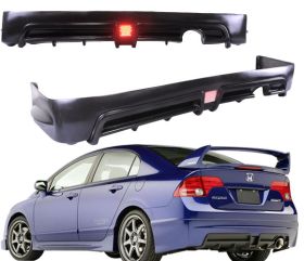 2006-2011 Honda Civic 4DR Rear Bumper Lip Mugen RR Polypropylene - BLR-HC064RR-PP
