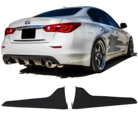 2014-2016 Infiniti Q50 Ikon ABS Plastic Rear Bumper Lip - IKN-BLR-IQ5014T2P-ABS