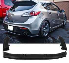 2010-2013 Mazda 3 Hatchback Piece Rear Lip Apron Diffuser Dual Exhaust - BLR-MAZ3105D3P-PU