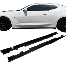 2016-2019 Chevrolet Camaro ZL1 Style Gloss Black Side Skirts Rocker Panel ABS Pair - BLS-CC16ZL1-A-GBK