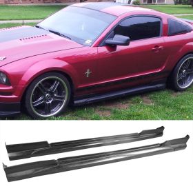 2005-2008 Ford Mustang V6 v8 Side Skirt ADD ON Poly-Urethane - BLS-FM05V6-PU