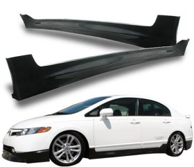 2006-2009 Honda Civic 4DR Side Skirt Mugen Style Poly-Urethane - BLS-HC064MU-PU