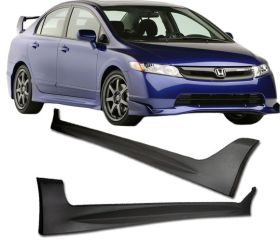 2006-2009 Honda Civic 4DR Side Skirt Mugen Style Poly-Urethane - BLS-HC064MU2-PU