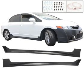 2006-2011 Honda Civic 4DR Sedan Mugen RR Polypropylene Side Skirts - IKN-BLS-HC064RR-PP