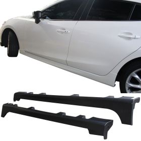 2014-2018 Mazda 3 4DR/5DR MP Style Side Skirts Extension Lip Splitters Polypropylene - BLS-MAZ31445MP-PP