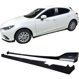 2014-2018 Mazda 3 4DR/5DR MZ MS Style Side Skirts Extension Lip ABS - BLS-MAZ31445MZ-A
