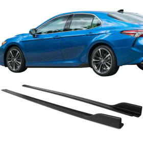 2018-2019 Toyota Camry V3 Side Skirts Left Right Matte Black Polypropylene - BLS-TCA18IKV3-PP