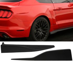 2015-2018 Ford Mustang V3 Side Skirt Extension Winglet Wind Blades Splitter Polypropylene - BLS-UNIV3-PP_Mustang