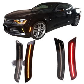 2016-2018 Chevrolet Camaro Front Rear Side Marker Lights Yellow Red Corner Lamps - CB-A011850