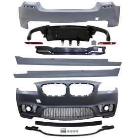 2014-2016 BMW 5-Series F10 LCI M5 Style Front Bumper + Rear Bumper + Mtech Side Skirts - CB-A011951
