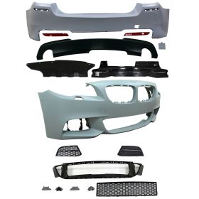 2014-2016 BMW 5-Series F10 LCI Mtech Front Bumper + Rear Bumper Twin Outlet - CB-A011955