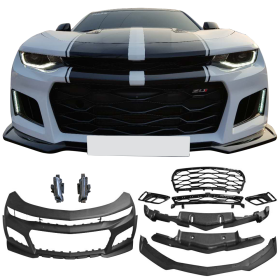 2016-2018 Chevrolet Camaro ZLI Style Front Bumper Conversion + DRL Fog Lights Pair - CB-A011963