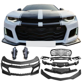 2016-2018 Chevrolet Camaro Front Bumper Cover + ZL1 DRL Fog Lights No Turn Signal - CB-A011964