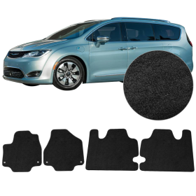 2017-2018 Chrysler Pacifica Floor Mats Black Carpet Front Rear 4PCS Set - CP100BK