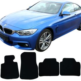 2013-2018 BMW 4-Series F32 Coupe Floor Mats Carpet Front & Rear Black 4PC-Nylon - CP115BK
