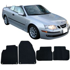 2003-2011 Saab 9--3 Floor Mats Carpet Front & Rear Black 4PC-Nylon - CP122BK