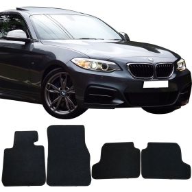 2014-2018 BMW 2-Series F22 Coupe Floor Mats Front & Rear Black 4PC -Nylon - CP126BK