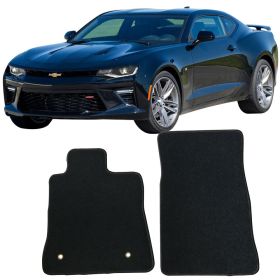 2016-2018 Chevrolet Camaro Floor Mats Carpet Front & Rear Black 2PC-Nylon - CP127BK