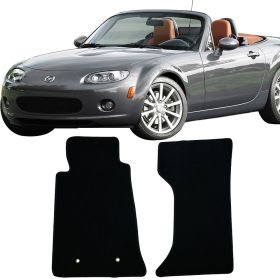 2006-2015 Mazda MX-5 Miata Floor Mats Carpet Front & Rear Black 2PC-Nylon - CP128BK