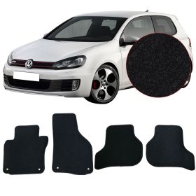 2010-2014 VW Golf Black Nylon Front Rear Floor Mats Carpets 4PC - CP137BK