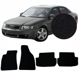 2002-2004 Audi A4 Black Nylon Front Rear Floor Mats Carpets 4PC - CP139BK