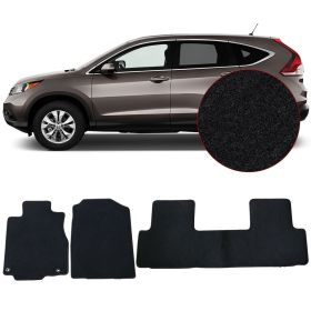 2012-2016 Honda CRV Black Nylon Front Rear Floor Mats Carpets 3PC - CP145BK