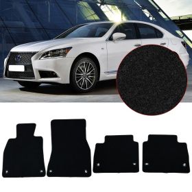 2007-2017 Lexus LS460 Floor Mats Carpets Front & Rear 4PC Black Nylon - CP173BK