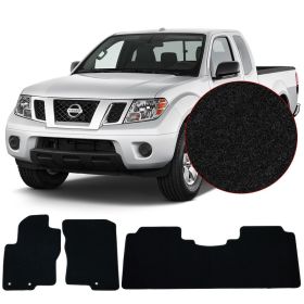 2014-2017 Nissan Frontier Floor Mats Carpets Front & Rear 3PC Black Nylon - CP177BK