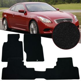 2008-2013 Infiniti G37 Coupe Floor Mats Front & Rear 3PC Black Nylon - CP186BK