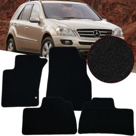 2005-2011 Mercedes ML Floor Mats Front & Rear 4PC Black Nylon - CP187BK